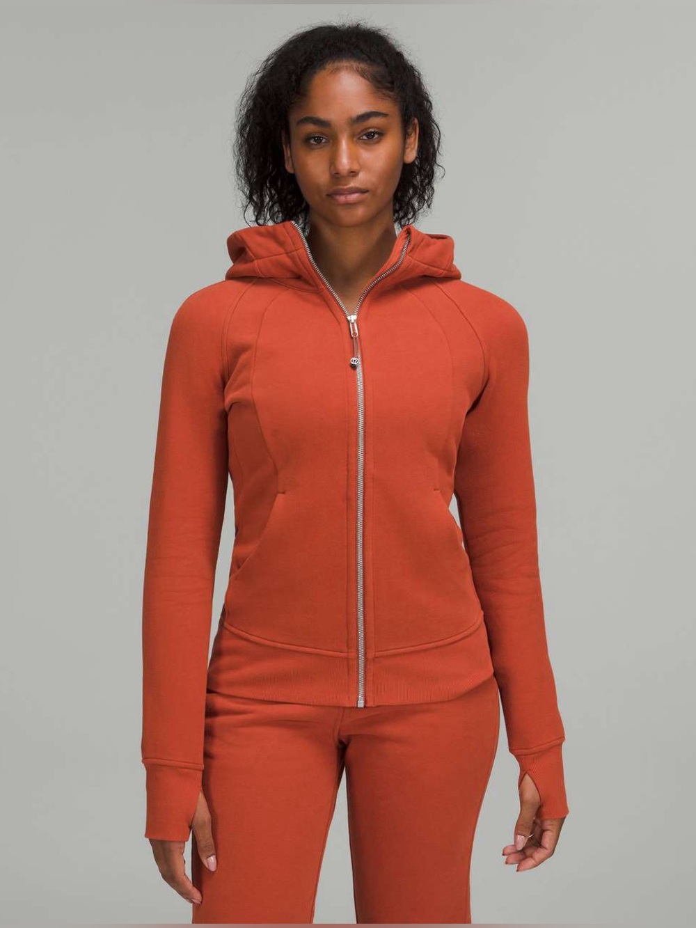 Lululemon Scuba Full-Zip Hoodie Red Rock Size 10 Cotton Fleece